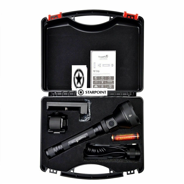 T70 Hunting Torch Light Kits, Rechargeable LED Hunting Flashlight Long Range 3 Years Warranty