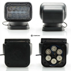 Remote Control LED Searchlight, 12V Spotlight Full 360 degree Rotation Magnetic Base for Boat, Truck