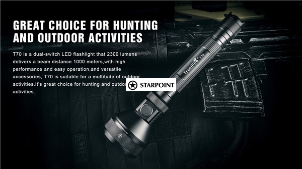 T70 Hunting Torch Light Kits, Rechargeable LED Hunting Flashlight Long Range 3 Years Warranty