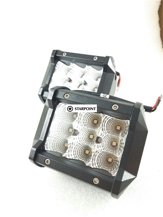 Pair Triple Row 4 inch Automotive LED Work Light Flood LED Bar Lights Reverse Light 4WD 12V 24V Spread beam