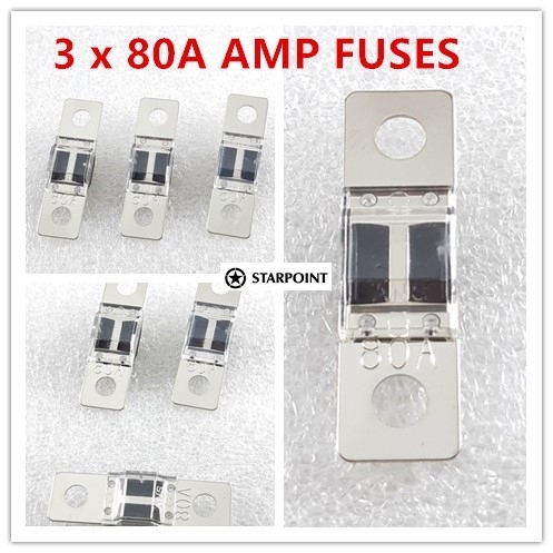 3 x 30 AMP/ 40 AMP/ 50 AMP/ 60 AMP/ 80 AMP/ 100 AMP Midi Fuses Suit Dual Battery or Solar Bulk Available