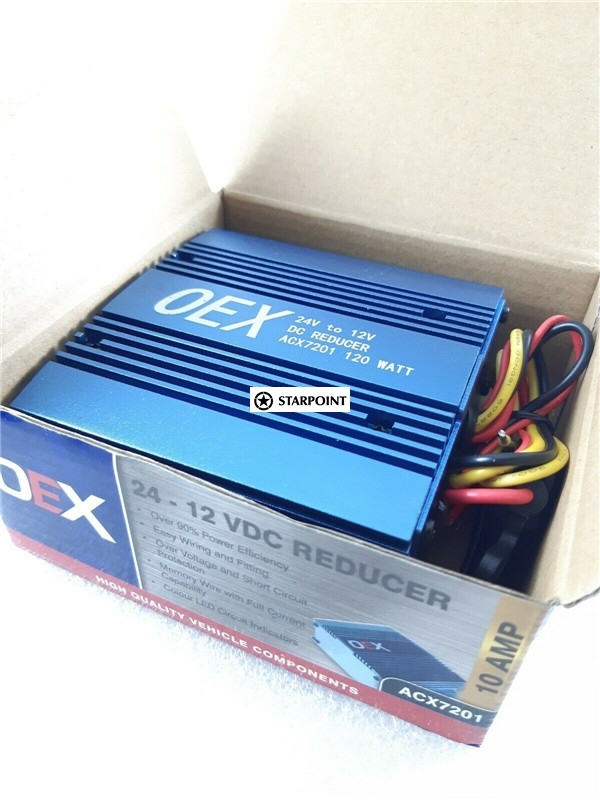 Voltage Reducer 24v To 12v 10 Amp Radio Memory Wire FULL WARRANTY - 120 Watt OEX