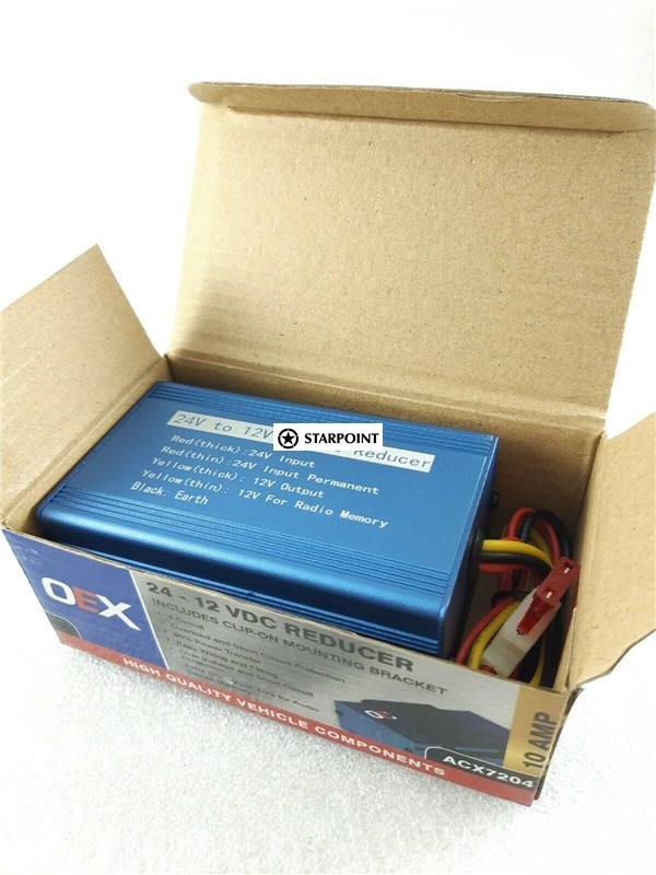 Voltage Reducer 24V To 12V Single Circuit - 10A With Radio Memory wire OEX ACX7204