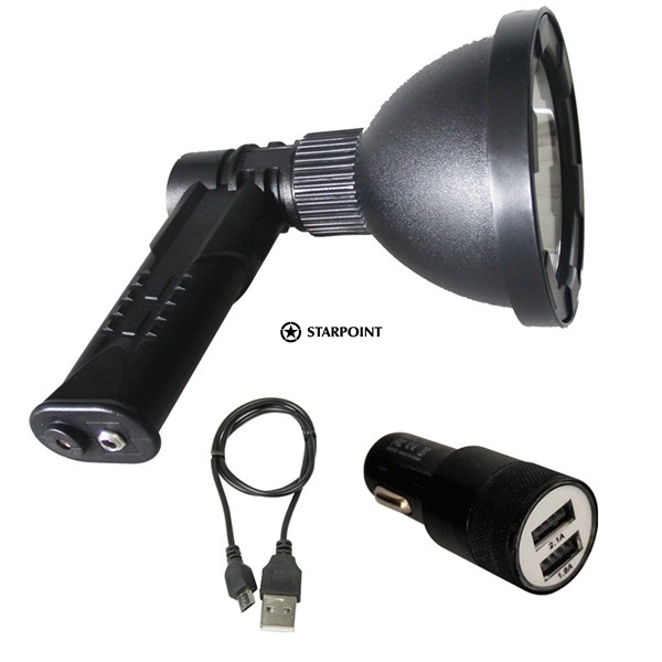 125mm Handheld Spotlight, 25w Rechargeable LED Hunting Light for camping Fishing