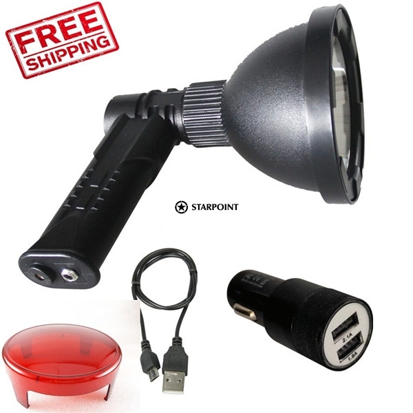 125mm Handheld Spotlight, 25w Rechargeable LED Hunting Light for camping Fishing