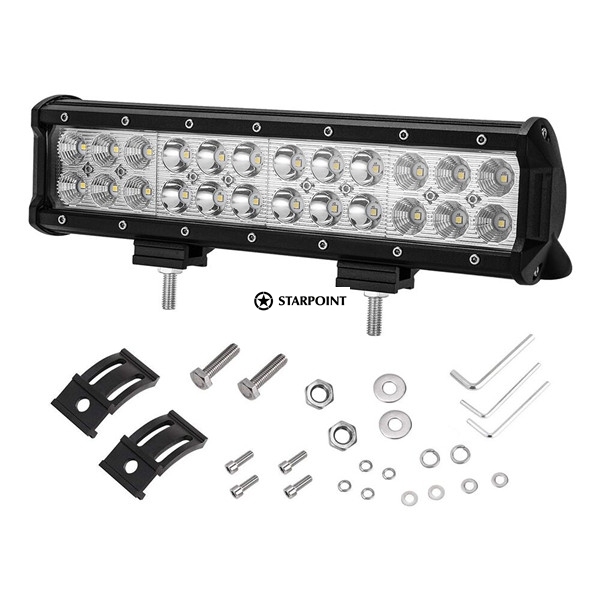 12 Inch LED Driving Light Bar Combo Beam Double Row LED Light Bar Adjustable Mounts for 4x4 Offroad Light Bar