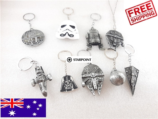 Star Wars Millennium Falcon keyring, Neaklace, R2-D2, Death Star, Republic Cruiser, Darth Vader keychain