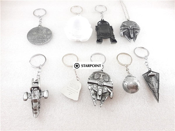 Star Wars Millennium Falcon keyring, Neaklace, R2-D2, Death Star, Republic Cruiser, Darth Vader keychain