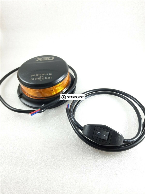 4 x LED Amber Beacon Class 1 Multivolt Low Profile Permanent Mount Bonus Switch