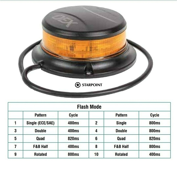 4 x LED Amber Beacon Class 1 Multivolt Low Profile Permanent Mount Bonus Switch