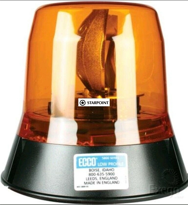 Amber Rotating Beacon Permanent 3 Bolt Mount Halogen ECCO ACX2136 Class 1