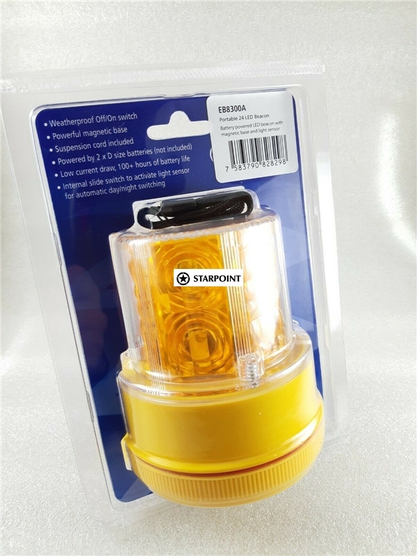 ECCO LED Amber Beacon Battery Powered Base 120mm X 120mm