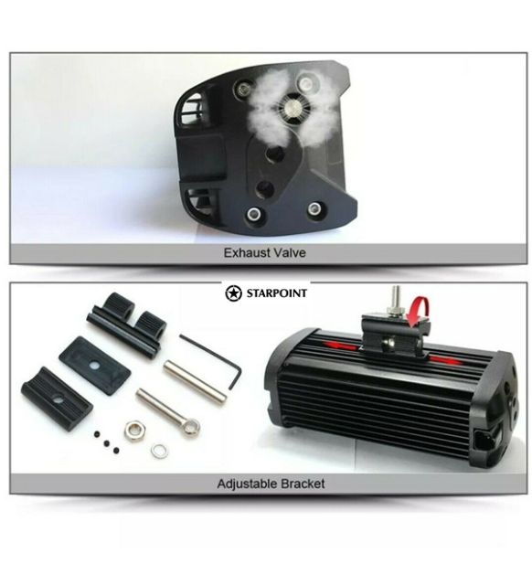 8 Inch 6D Lens LED Light Bar Full Black - Powerful wide Beam 3 x 10 Watt LEDs for Car
