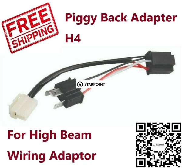 Piggy Back Adapter H4 for High Beam Wiring Adaptor Inline H4 Splice Adapter