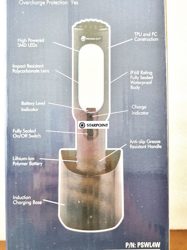 Rechargeable LED Handheld Work Light, Proselect LED Inspetion Light for Workshop, Shed, Garage