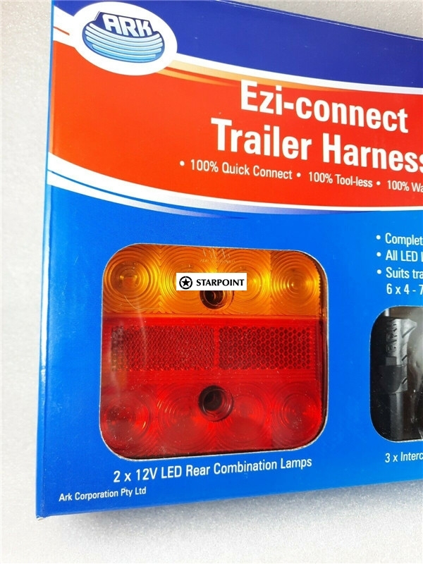 Trailer Wiring & 2 LED Tail Light Kit - ARK Ezi-connect Trailer Harness