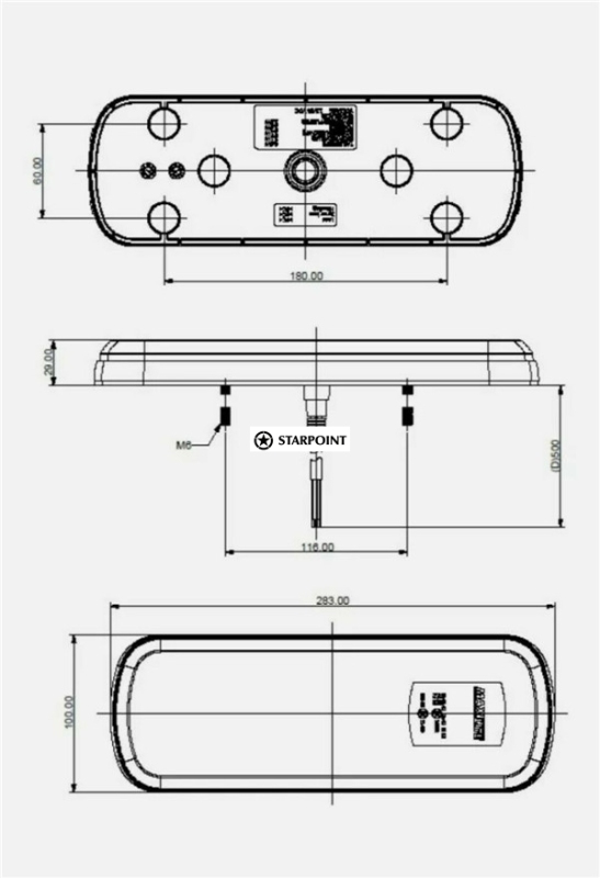 Maxilite LED Combination Light Stop Tail Sequential Indicator 10-30v 200 x100mm