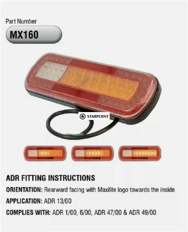 Maxilite LED Combination Light Stop Tail Sequential Indicator 10-30v 200 x100mm