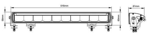Titan Lighting 20" LED Light bar, 100 Watt Driving Light & PARK LIGHT
