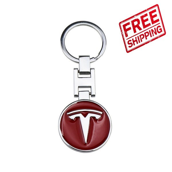 Red Tesla Keyring Double-Sided, Tesla Red Keychain for Tesla Model 3 Model S Model X Model Y