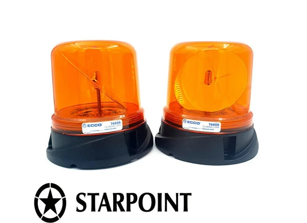 ECCO Amber LED Rotating Beacon 3 Bolt Base 7660A Amber LED Rotating Safety Warning Beacon