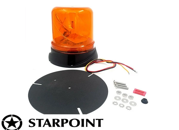 ECCO Amber LED Rotating Beacon 3 Bolt Base 7660A Amber LED Rotating Safety Warning Beacon