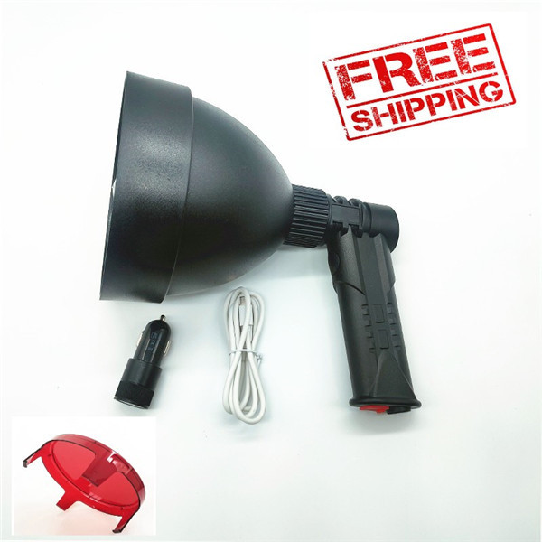 Powerful 150mm Rechargeable Handheld Spotlight for Hunting, 2500 Lumens LED Hunting Light for Camping,Hiking