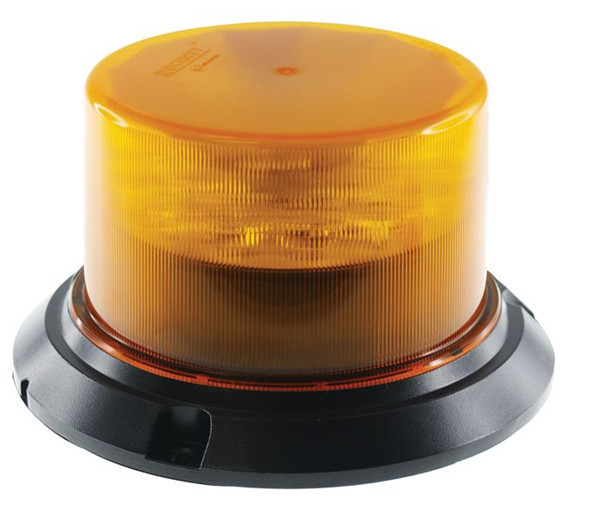 Low Voltage Amber LED Beacon With Fixed Mount Base,12/24 Volt DC- 5 Built in Flash Patterns Beacon