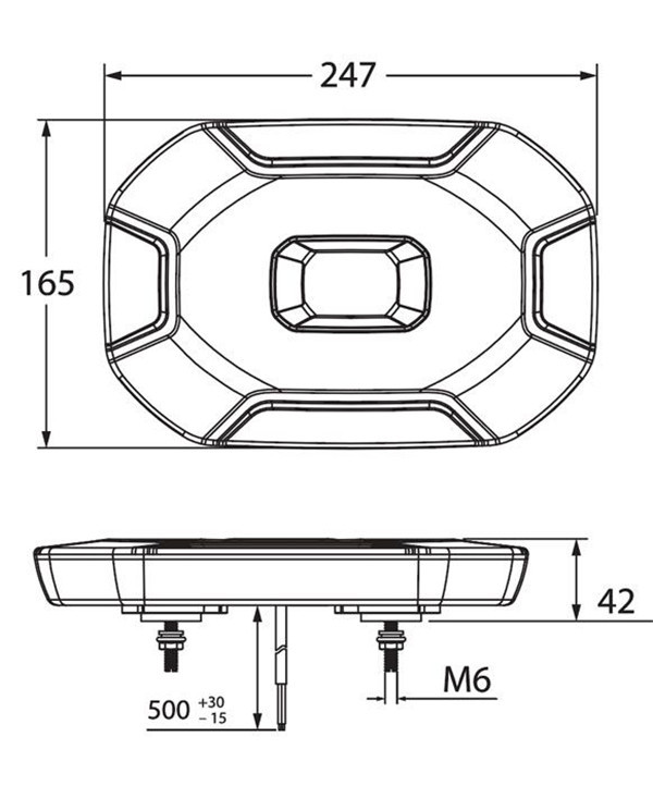 Low voltage 10-30V Amber LED Mini Bar Fixed Mount Beacon, Class 1 Amber Beacon