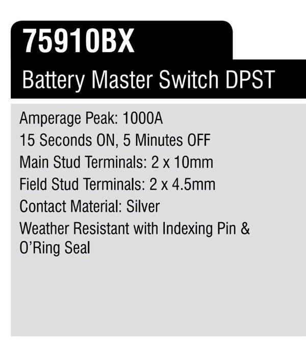 Battery Master Switch 75910 