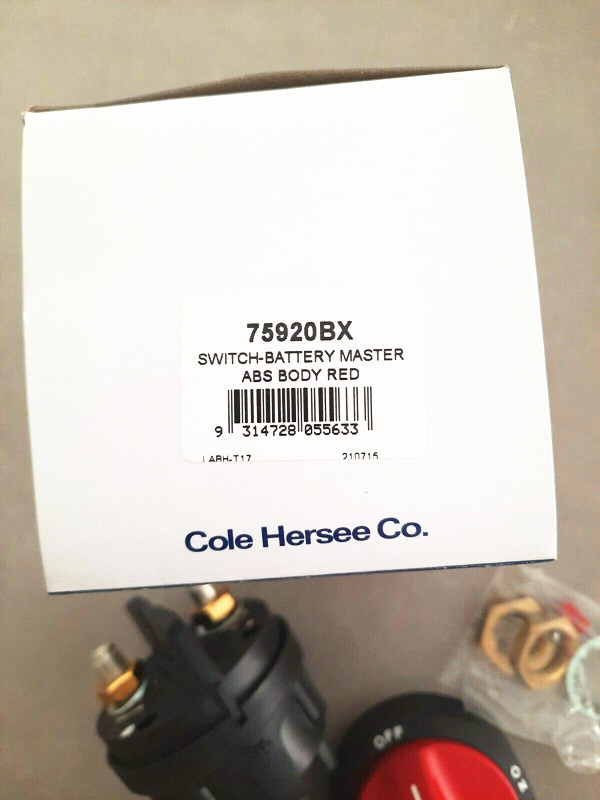 Battery Master Switch 75920 SPST On/Off Cole Hersee Isolator 300A @ 12v Lockable