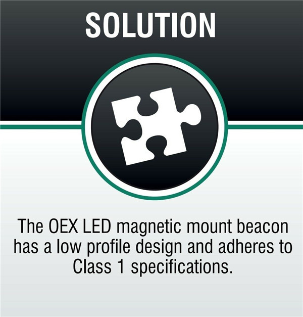 LED Amber Beacon Class 1 Multivolt Low Profile Magnetic Base 12v 24v