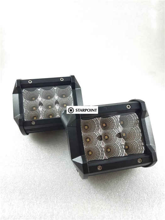 Pair 4 inch LED Work Light Kits with Number Plate Holder for Reverse Auxiliary Lights