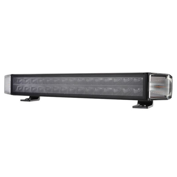 20" 150W Double Row LED Light Bar With Flashing Amber Light S 9-36V 14000 Lumens IP69K