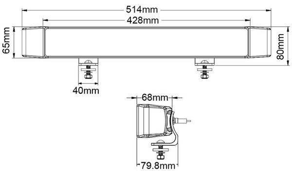 20&quot; 150W Double Row LED Light Bar With Flashing Amber Light S 9-36V 14000 Lumens IP69K
