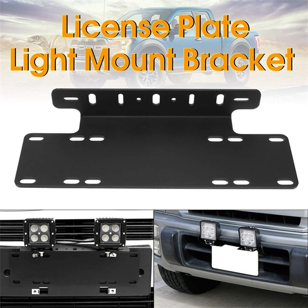 Pair 4 inch LED Work Light Kits with Number Plate Holder for Reverse Auxiliary Lights