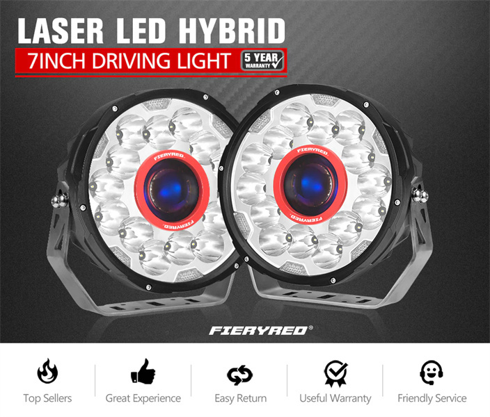 Fieryred 7inch LED Driving Light 1Lux@1,625m (pair) IP67 11,700 (pair) - 5 Years Warranty