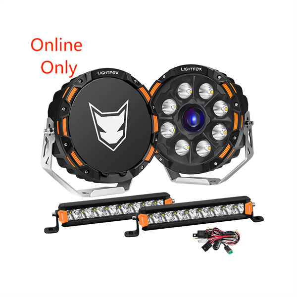 Lightfox 9" Osram Laser LED Driving Lights + 8inch LED Light Pods