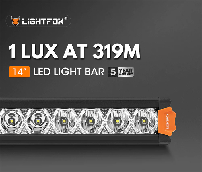 Lightfox Vega Series 14inch LED Light Bar 1 Lux @ 319M IP68 Rating 7,548 Lumens - 5 Years Warranty