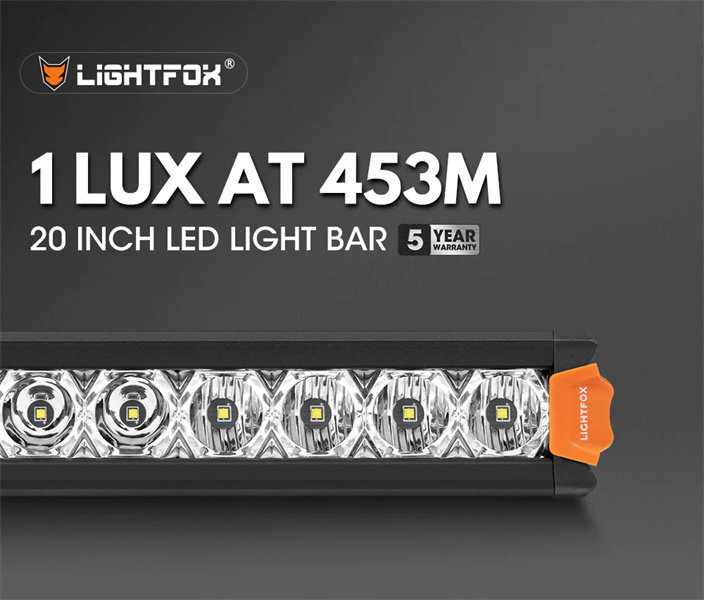 Lightfox Vega Series 20inch LED Light Bar 1 Lux @ 453M IP68 Rating 12,580 Lumens - 5 Years Warranty