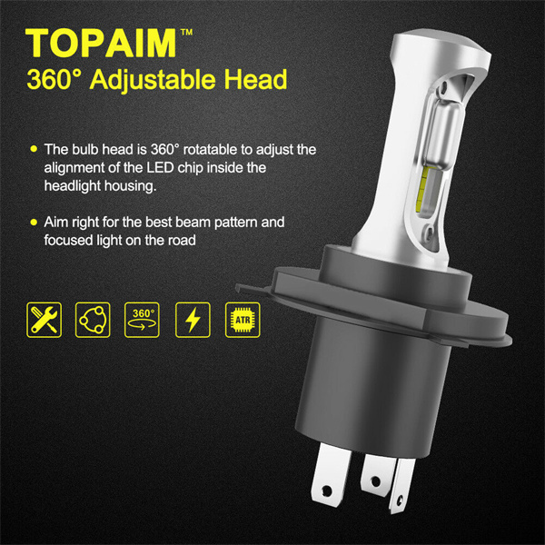 Pair 9003 H4 6000LM LED Headlight kit 6500K Lamp Bulbs Globes Hi/Lo Beam Upgrade - 3 Years Warranty