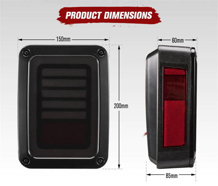 2x Smoked LED Tail Lights Brake Turn Reverse for Jeep Wrangler JK 07-17 OEM -  3 Years Warranty