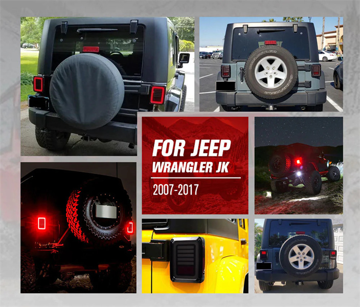 2x Smoked LED Tail Lights Brake Turn Reverse for Jeep Wrangler JK 07-17 OEM -  3 Years Warranty