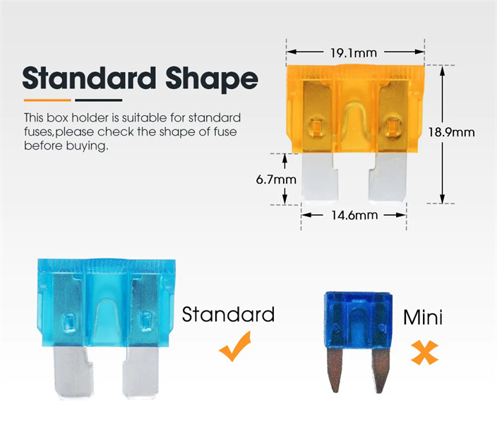 10 Way Blade Fuse Box Fuse Block Holder with Fuses for 12V/24V Car Marine