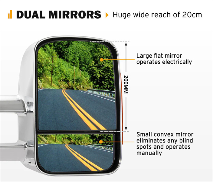 San Hima Pair Extendable Towing Mirrors for Holden Colorado 2012 - ON- 3 years Warranty