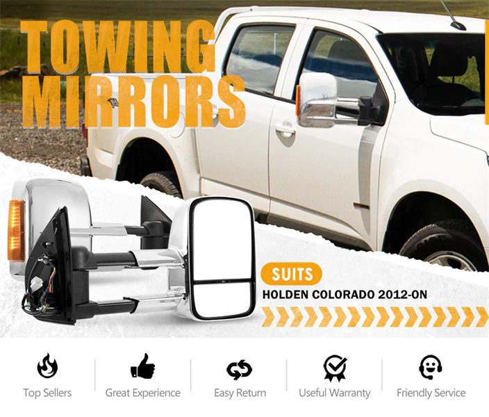 San Hima Pair Extendable Towing Mirrors for Holden Colorado 2012 - ON- 3 years Warranty