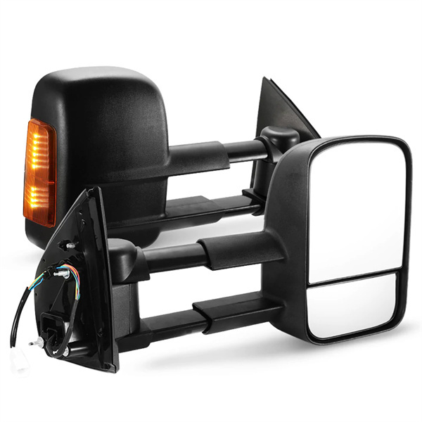 San Hima Pair Extendable Towing Mirrors for Holden Colorado 2012 - ON BLACK - 3 years Warranty