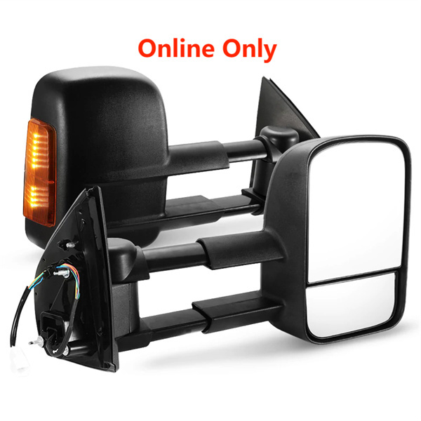 San Hima Pair Extendable Towing Mirrors for Holden Colorado 2012 - ON BLACK - 3 years Warranty