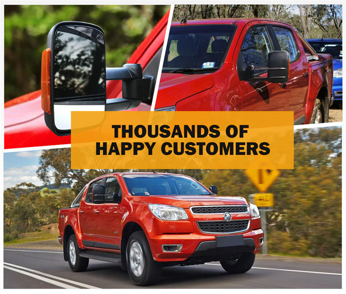 San Hima Pair Extendable Towing Mirrors for Holden Colorado 2012 - ON BLACK - 3 years Warranty