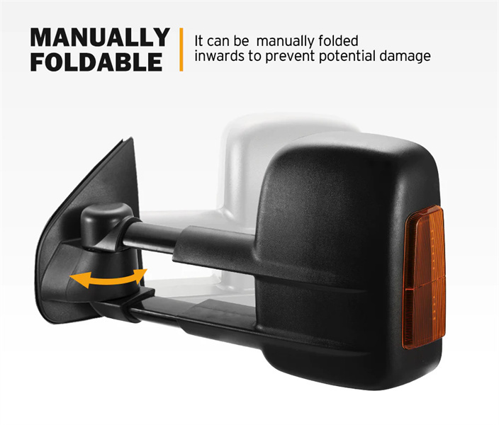 San Hima Pair Extendable Towing Mirrors for Holden Colorado 2012 - ON BLACK - 3 years Warranty